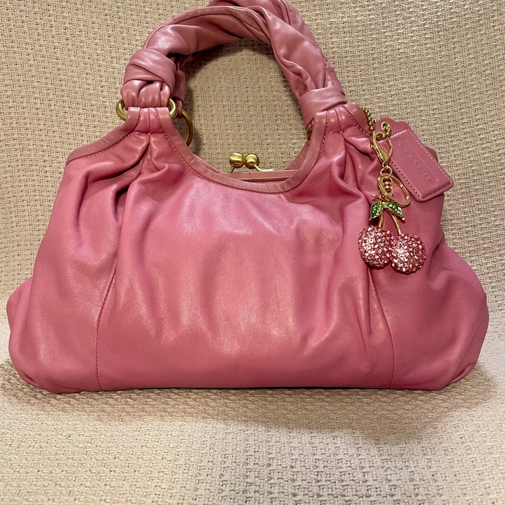 Pink Coach Leather Handbag